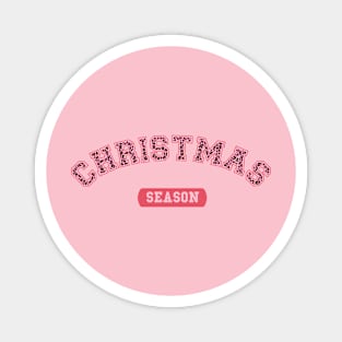 Christmas Season Pink Leopard Pattern Retro Magnet